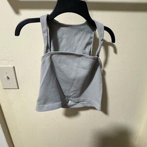 Gray Ribbed Women's Tank Top
